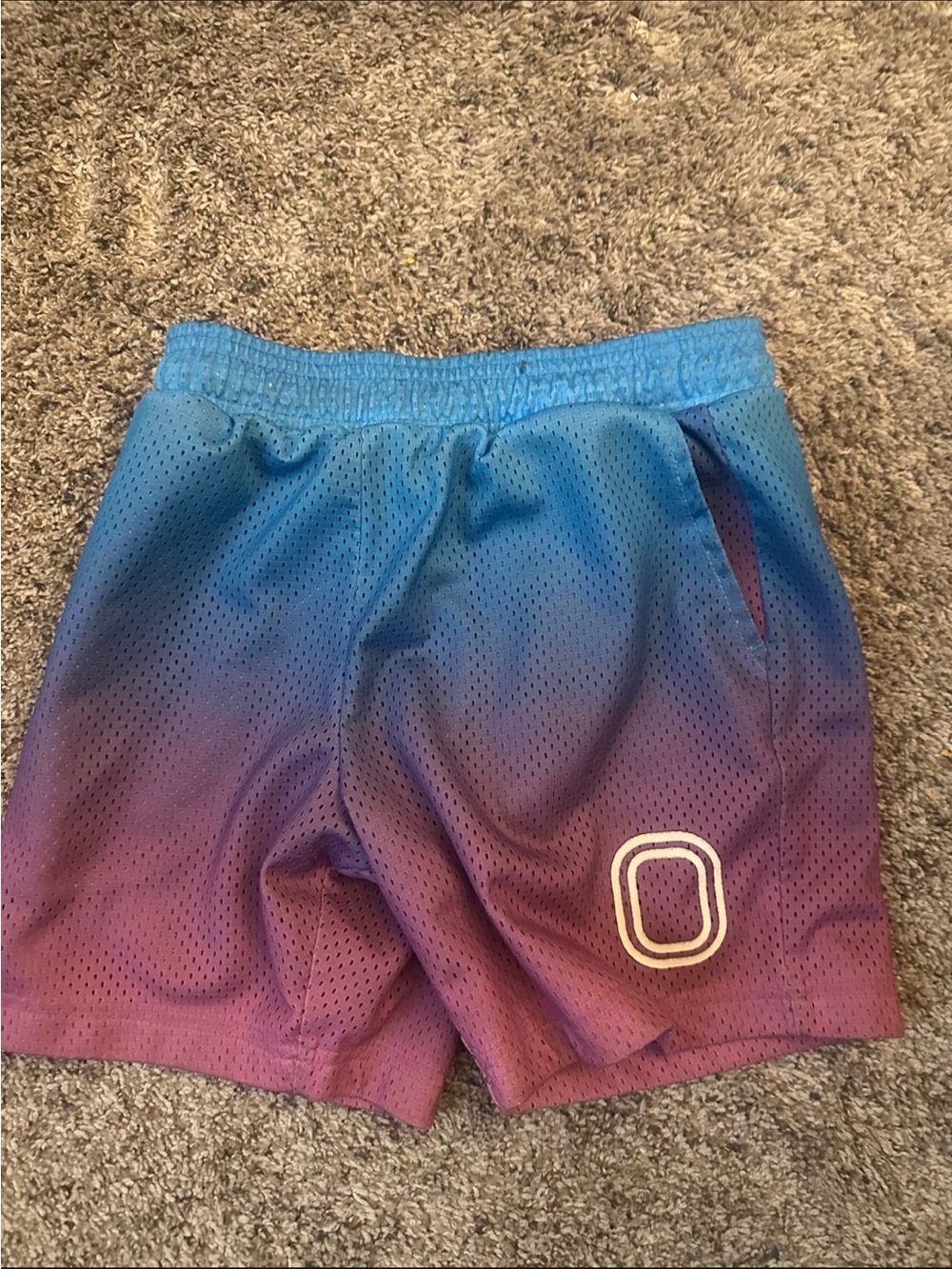 Kids Gradient Blue-Purple Casual Mesh Shorts